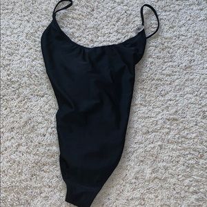 Black body suite or one piece swim suit
